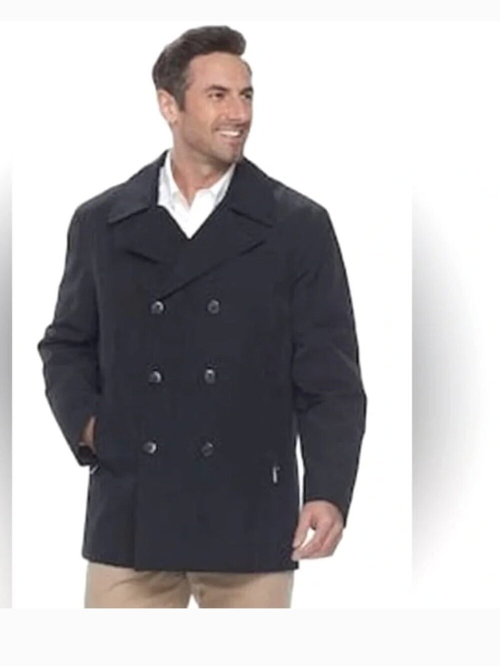 Ralph Lauren Vintage Peacoat, Cashmere-wool blend R-46, Black, Excellent Cond.
